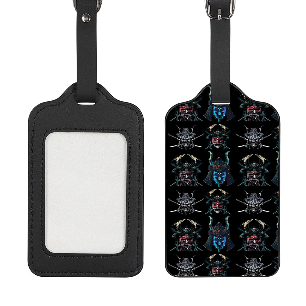 Ghost Samurai Mask Pattern Print Luggage Tag