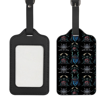 Ghost Samurai Mask Pattern Print Luggage Tag