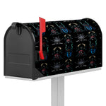 Ghost Samurai Mask Pattern Print Mailbox Cover