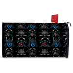 Ghost Samurai Mask Pattern Print Mailbox Cover