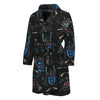 Ghost Samurai Mask Pattern Print Men's Bathrobe