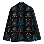 Ghost Samurai Mask Pattern Print Men's Blazer