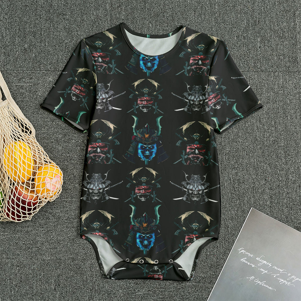Ghost Samurai Mask Pattern Print Men's Bodysuit