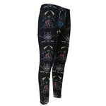 Ghost Samurai Mask Pattern Print Men's Compression Pants