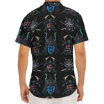 Ghost Samurai Mask Pattern Print Men's Deep V-Neck Shirt