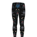 Ghost Samurai Mask Pattern Print Men's leggings