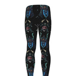 Ghost Samurai Mask Pattern Print Men's leggings