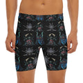 Ghost Samurai Mask Pattern Print Men's Long Boxer Briefs