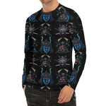 Ghost Samurai Mask Pattern Print Men's Long Sleeve Rash Guard