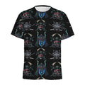 Ghost Samurai Mask Pattern Print Men's Athletic T-Shirt