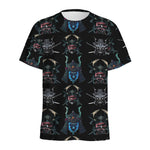Ghost Samurai Mask Pattern Print Men's Sports T-Shirt