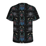 Ghost Samurai Mask Pattern Print Men's Sports T-Shirt