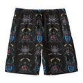 Ghost Samurai Mask Pattern Print Men's Swim Trunks