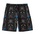 Ghost Samurai Mask Pattern Print Men's Swim Trunks