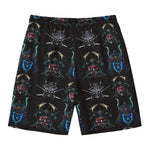 Ghost Samurai Mask Pattern Print Men's Swim Trunks