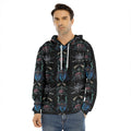 Ghost Samurai Mask Pattern Print Men's Velvet Pullover Hoodie