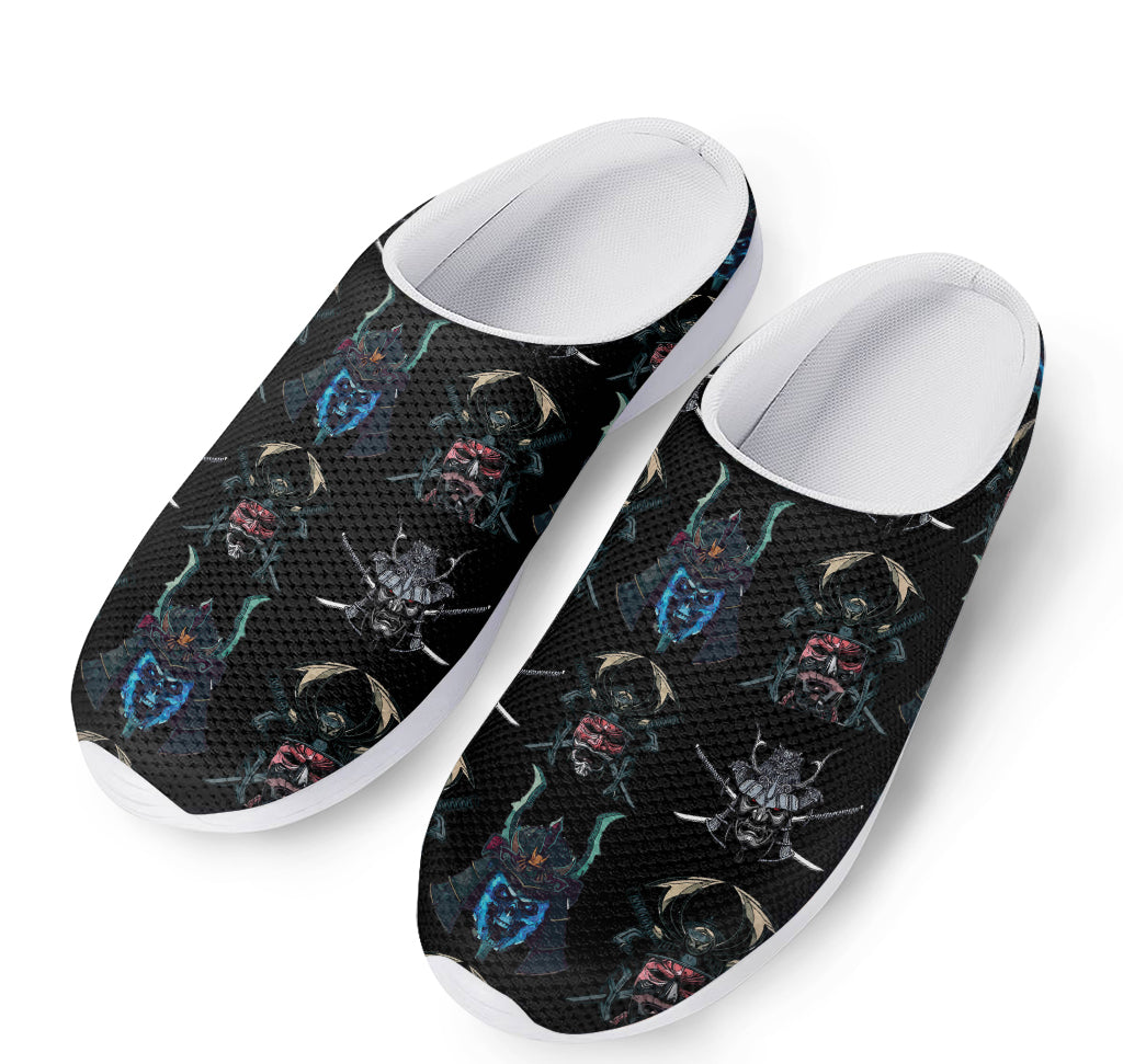 Ghost Samurai Mask Pattern Print Mesh Casual Shoes