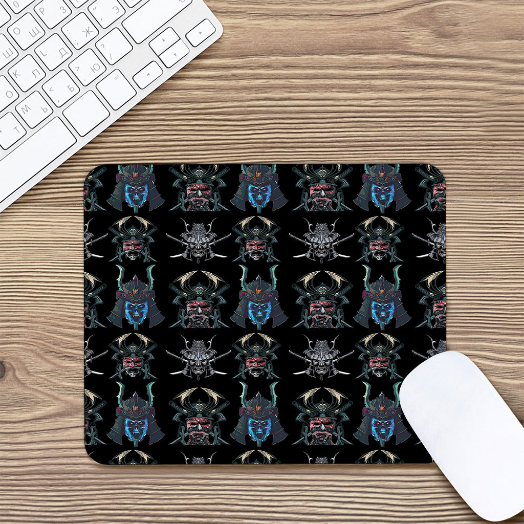 Ghost Samurai Mask Pattern Print Mouse Pad