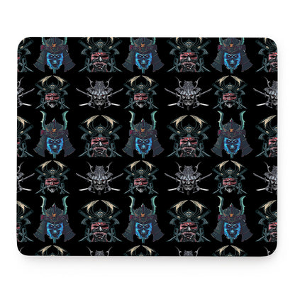 Ghost Samurai Mask Pattern Print Mouse Pad