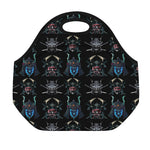 Ghost Samurai Mask Pattern Print Neoprene Lunch Bag