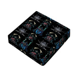 Ghost Samurai Mask Pattern Print Outdoor Seat Cushion Cover