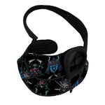 Ghost Samurai Mask Pattern Print Pet Sling Carrier