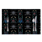 Ghost Samurai Mask Pattern Print Placemat