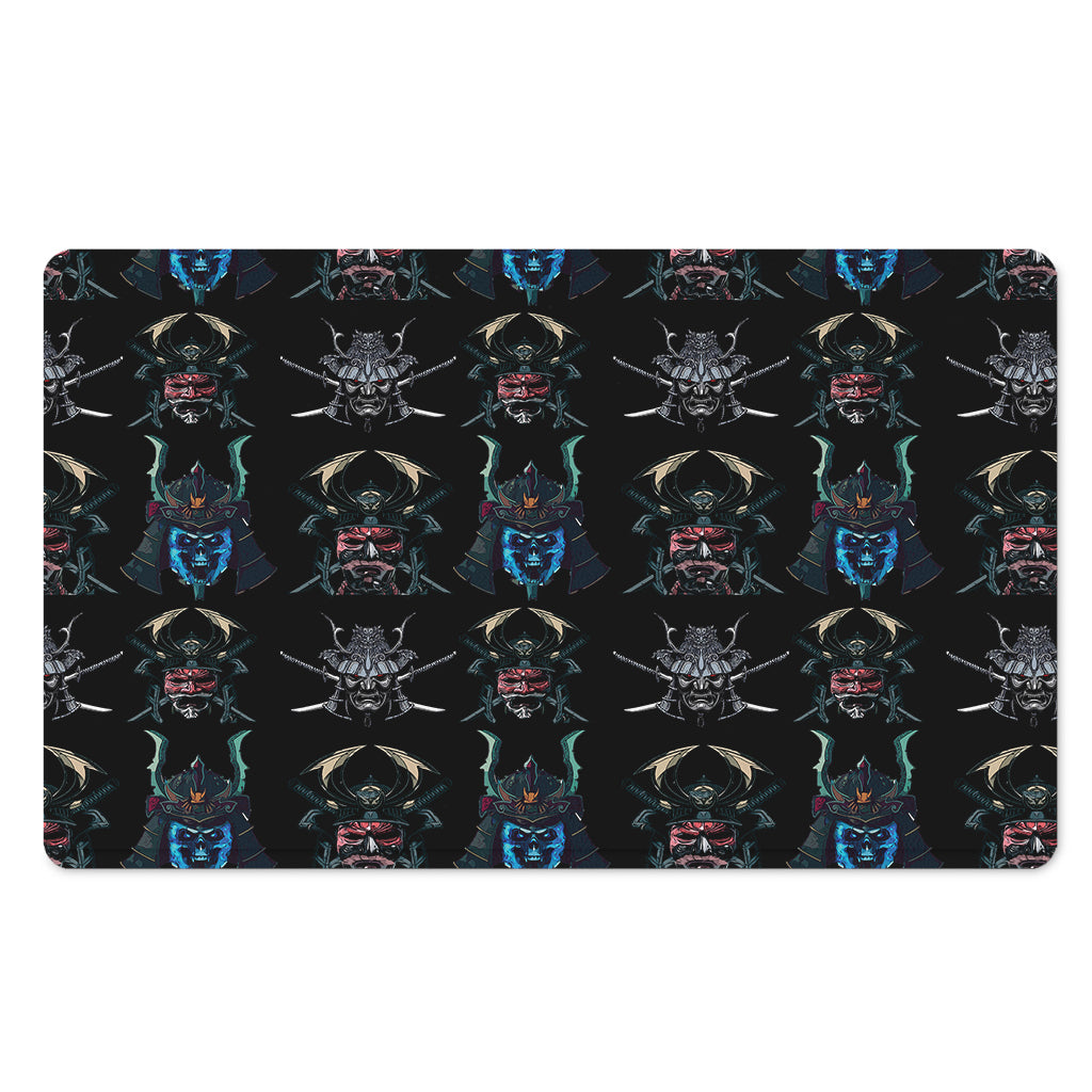 Ghost Samurai Mask Pattern Print Polyester Doormat