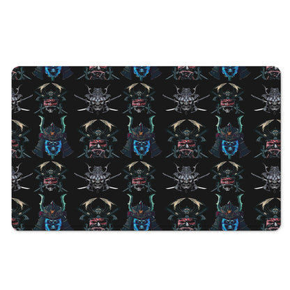 Ghost Samurai Mask Pattern Print Polyester Doormat