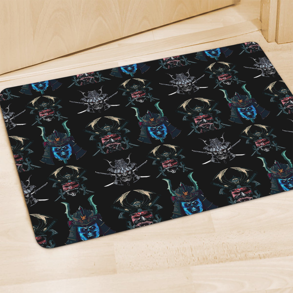 Ghost Samurai Mask Pattern Print Polyester Doormat