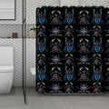 Ghost Samurai Mask Pattern Print Polyester Shower Curtain