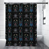 Ghost Samurai Mask Pattern Print Premium Shower Curtain