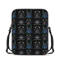 Ghost Samurai Mask Pattern Print Rectangular Crossbody Bag