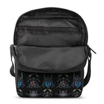 Ghost Samurai Mask Pattern Print Rectangular Crossbody Bag