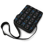 Ghost Samurai Mask Pattern Print Rectangular Crossbody Bag