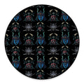 Ghost Samurai Mask Pattern Print Round Floor Mat