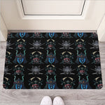 Ghost Samurai Mask Pattern Print Rubber Doormat