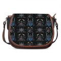 Ghost Samurai Mask Pattern Print Saddle Bag