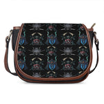 Ghost Samurai Mask Pattern Print Saddle Bag