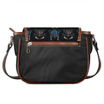 Ghost Samurai Mask Pattern Print Saddle Bag