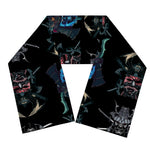 Ghost Samurai Mask Pattern Print Scarf