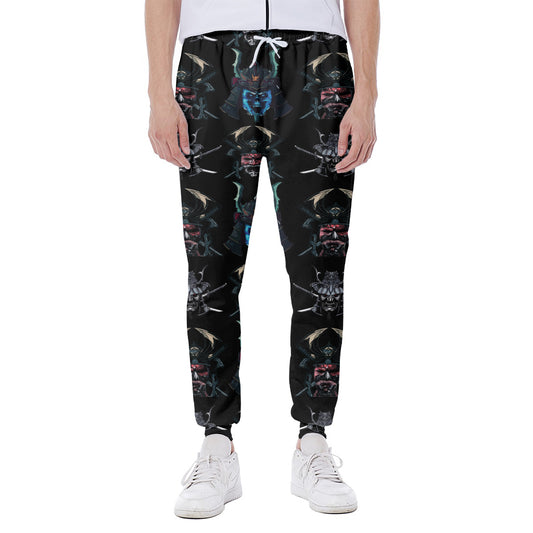 Ghost Samurai Mask Pattern Print Scuba Joggers