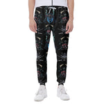 Ghost Samurai Mask Pattern Print Scuba Joggers