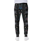 Ghost Samurai Mask Pattern Print Scuba Joggers