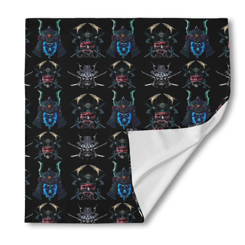 Ghost Samurai Mask Pattern Print Silk Bandana
