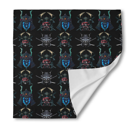 Ghost Samurai Mask Pattern Print Silk Bandana