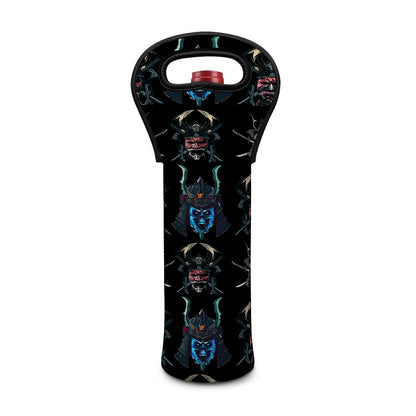 Ghost Samurai Mask Pattern Print Single Neoprene Wine Tote