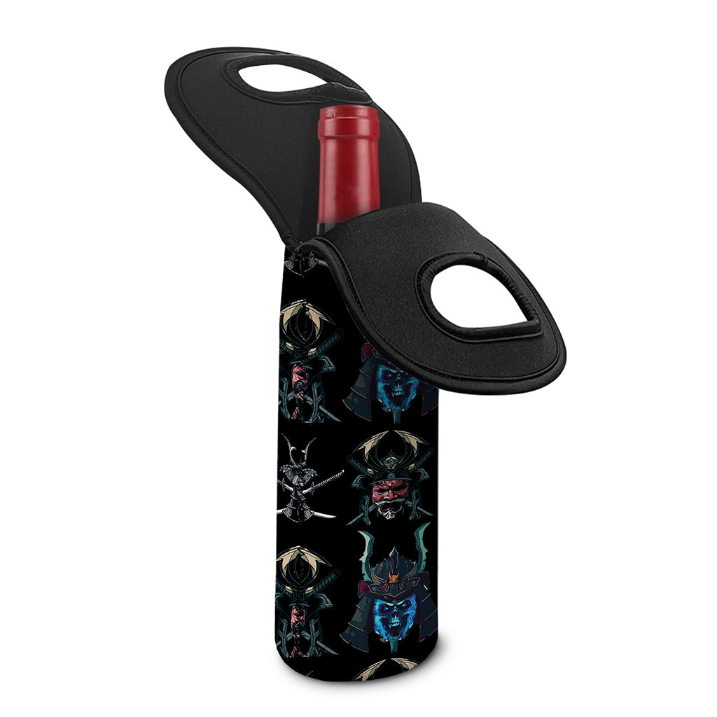 Ghost Samurai Mask Pattern Print Single Neoprene Wine Tote