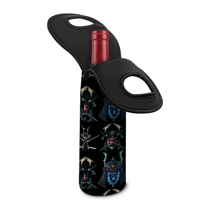 Ghost Samurai Mask Pattern Print Single Neoprene Wine Tote