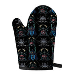 Ghost Samurai Mask Pattern Print Single Oven Mitt